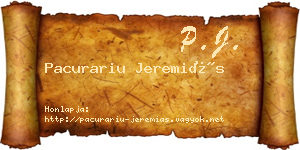 Pacurariu Jeremiás névjegykártya